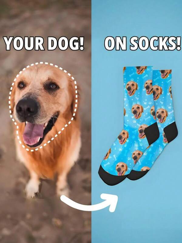 Personalisierte Kinder-, Schüler-, Paar-Socken mit bedruckten Gesichtern, personalisierte Socken mit Ihren eigenen oder Freundes-Gesichtern, personalisierte Socken für Jungen und Mädchen, personalisierte Foto-Socken, Bildgröße: 44*25,2 cm, Sockengröße: 21*8,5 cm