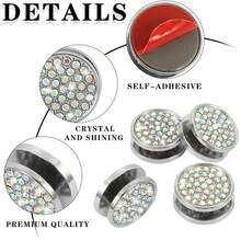 4PCS Bling Car Mini Hooks Circle Shape Cute Car Dashboard Hooks For Keys USB Cable Sunglasses Multifunctional Hanging Storage Hooks Universal Rhinestone Accessory For Car Interior And Home DIY Decor, Sparkling Crystal Rhinestone-Studded Car Organizer, Easy-Install Dash Mount, Multi-Purpose Storage Hangers For Keys, Cables, Sunglasses, Wallets, And Small Accessories, Ideal For Car, Home, Office, And Travel Use - Multicolor - View 4