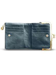 MIYIN Portefeuille vintage pliant pour femmes, porte-monnaie avec fermeture éclair et fermoir à baiser. Petit portefeuille mignon, porte-monnaie, porte-monnaie de poche, porte-monnaie de femme, porte-monnaie d'automne