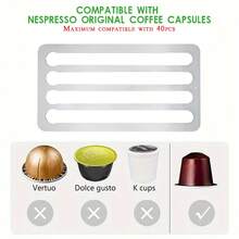 1pc Metal Coffee Capsule Holder, Creative Wall-Mounted Coffee Capsule Display & Storage Rack, No Drilling Required, Multiple Installation Options, Holds Up To 20/40 Capsules - Multicolor - View 17