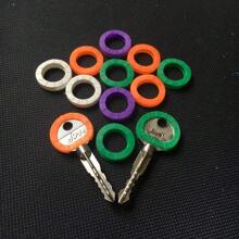 10 pièces Bague de reconnaissance de clé de couleur aléatoire/Couvre-clé de couleur, Couvre-clé en silicone, Cadeaux pour les membres de la famille, Le cadeau parfait convenant aux hommes et aux femmes