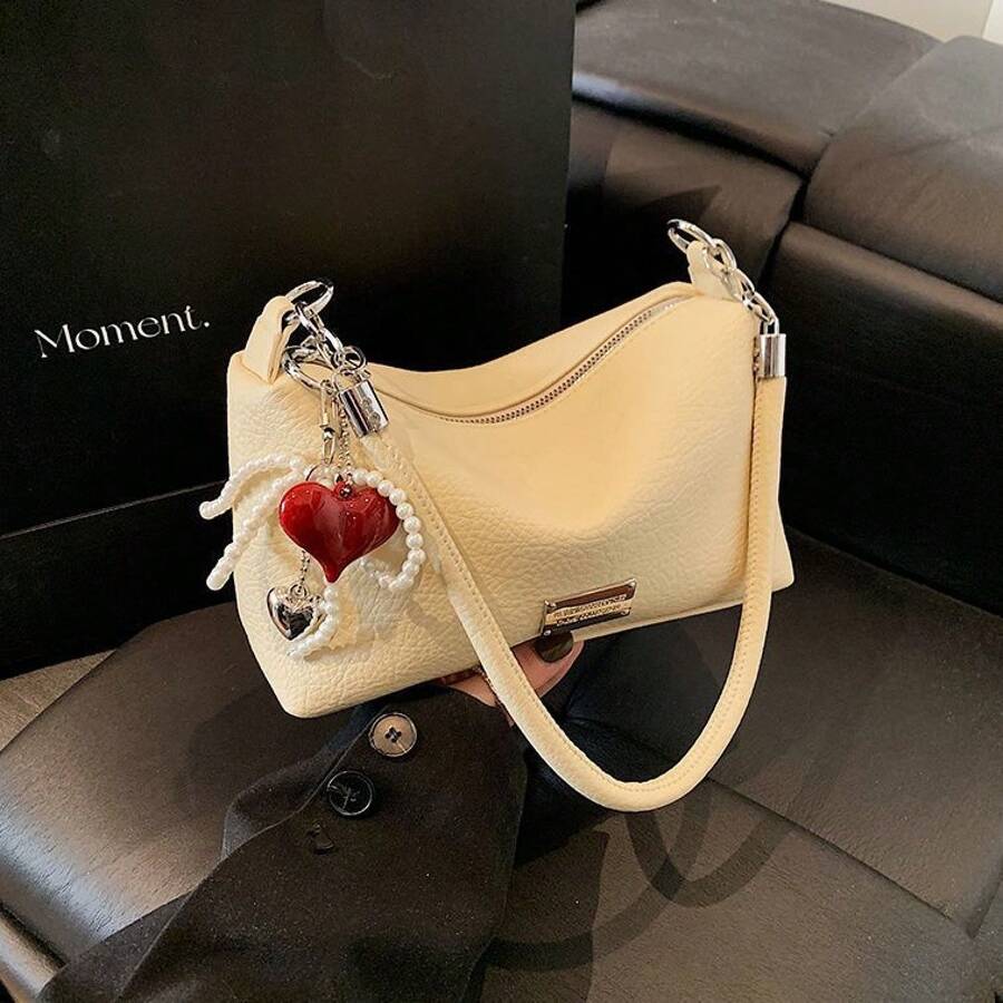 Women Shoulder Bags - 銀色+掛件 - 查看 1