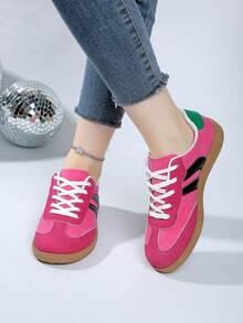 2026新款女士平底休闲舒适运动鞋 - 紅色 - 查看 4