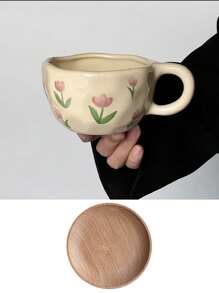 1 件 Ditsy 花卉陶瓷咖啡杯，时尚情侣牛奶杯，高品质早餐杯，适合居家返校 - 彩色 - 查看 16