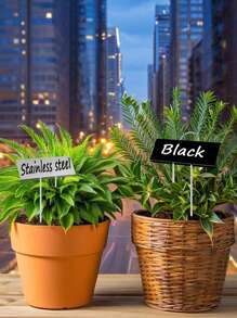 10/20/30pcs Black, Silver, White Creative New Metal Plant Labels, Pot Planter Labels, Weatherproof Metal Plant Tags, Garden Yard Plant Markers, Waterproof Plant Identification Tags, Outdoor Garden Signs, Suitable For Planting Flowers, Vegetables, Herbs, Seeds, Greenhouse Nursery Pots
