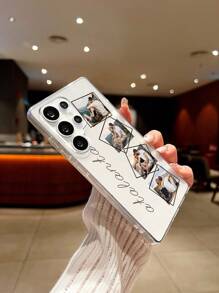 Husă de telefon cu protecție pentru colțuri, design DIY cu 4 imagini, compatibilă cu Apple 17, 16, 15, 14, 13, 12, 11 Pro, 17R Pro Max, se potrivește cu X/XS/XS Max, husă de protecție transparentă minimalistă