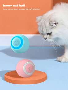 1 件智能重力滚球，智能电动宠物玩具，USB 充电，猫玩具，缓解压力互动电动玩具，多种颜色可选，产品尺寸 1.69 英寸，适合小猫，狗和猫的互动智能宠物玩具 - 自动滚球电动猫玩具，硬塑料材质，与地面接触时可能会发出噪音 - 彩色 - 查看 6