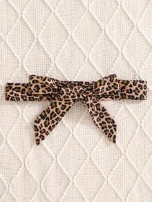 Girls' Comfortable Leopard Print Collared Button-Up Belted Mid-Length Dress, Stylish Outdoor Casual Chic Outfit For Tween Girls - Brown - View 7