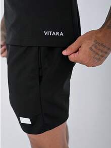 VITARA Men's Sports Shorts | Breathable Dry Fit Fabric | 2 Colors | Ideal For Training And Everyday Life, CrossFit, Running, Bodybuilding, Soccer, Gym - 黑色 - 查看 4