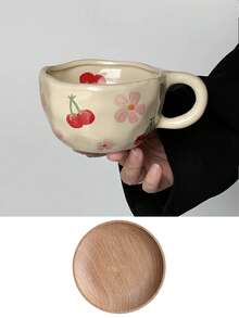 1 件 Ditsy 花卉陶瓷咖啡杯，时尚情侣牛奶杯，高品质早餐杯，适合居家返校 - 彩色 - 查看 18