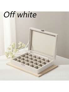 1 件经典简约灰色防尘珠宝配件收纳盒、包装盒、戒指耳环项链手链容器，女士收纳整理器旅行必需品礼物返校