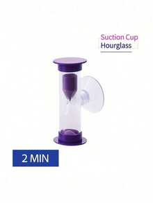 1pc Durable Plastic Mini 2-Minute Timer (With Suction Cup), Rotatable Bathroom , Kitchen, Gaming, Classroom, Sand Timer, Timer - Multicolor - View 6