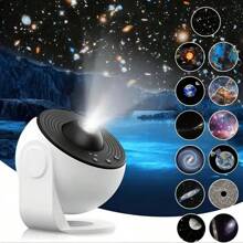 1pc Of 13-In-1 Ultra-Clear Meteor For Galaxy Projector Lamp, USB Interface, USB Lighting Fixtures, 360-Degree Rotating Planetarium LED For Galaxy Projector With Dynamic Meteors, 1/2H Timer And 4-Key Control, RGB Colorful Dynamic Atmosphere Night Light, Suitable For Bedroom Dining Table Ambiance Lighting, Game Room Home Theater Wedding Holiday Gift, Ceiling Illumination.