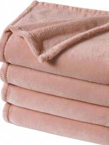 1pc All Season Polyester Warm Nap Blanket - Vibrant Solid Color, Machine Washable, Suitable For Home, Office Or Car Decor, Office Decor Blanket | Machine Washable Blanket, Home Blanket - Pink - View 8