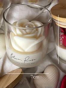 玫瑰蜡烛，女士礼物，大豆蜡香薰蜡烛，可爱花朵造型香薰蜡烛，房间装饰，装饰品（圣诞礼物，情人节礼物）