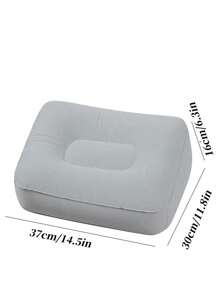 双层/单层充气脚凳，随时充气，可折叠，方便携带，使用方便 - 淺灰色 - 查看 4