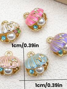 3pcs, 10mm Alloy Pearl Shell Pendant, Not Easy To Fade, Allergy.Suitable For Men, Women To Make Earrings, Necklaces, Bracelets, Hair Accessories, Anklets, Hair Clips.Mobile Phone Case, Key Chain Decorations.Amulets, Decorations.Handicrafts And Daily Gifts.Make Your Unique Charm Jewellery.DIY Decoration Parts.Back To School Gifts