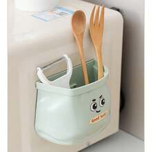 1pc New Magnetic Storage Box, Fridge Side Door Storage Rack, Household Kitchen Cling Film Holder, Wall-Mounted Storage Box