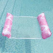 1 pezzo/2 pezzi Amaca galleggiante pieghevole portatile con rete e schienale, letto d'acqua gonfiabile, materasso da piscina a righe per spiaggia e sport acquatici