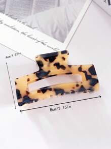 1 件/3 件复古优雅豹纹醋酸纤维方形发爪夹，适合马尾辫、日常发型、简约百搭发饰、春夏发饰秋季配饰