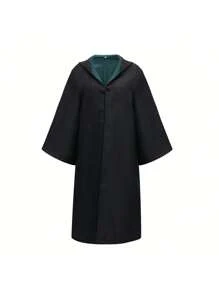 Wizard Robe Costume, Halloween Magician Gown Outfit, Graduation Photo Attire; University Style Student Uniform - Multicolor - View 7