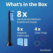 Replament Heads  Compatible With Philips Sonicare Replament Heads  Medium Replament Toothbrush Head  Replas HX6015/03 SimplyClean Toothbrush Heads  Black  8 Pack