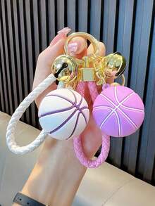1 pieza Colgante de baloncesto, llavero con accesorio de baloncesto de goma suave y creativa, regalo de accesorios para coche, accesorios góticos lindos de Y2K, accesorios de Halloween, accesorios de Día del Maestro, cordones de identificación, accesorios de coche, adornos de bolso, accesorios navideños para coche, ideas de regalo para amigos y hermanas