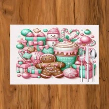 1 cái/4 cái/6 cái Miếng lót đĩa bằng vải lanh in họa tiết Giáng sinh, Trang trí Giáng sinh, Thích hợp cho bàn ăn, Trang trí mọi mùa, Miếng lót bàn có thể giặt được, Trang trí phòng, Miếng lót ly, Miếng lót bàn ăn nhà bếp, Trang trí tiệc trong nhà ngoài trời, Trang trí nhà cửa, Quà tặng lý tưởng - Nhiều màu - Xem 23
