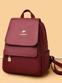 奢华软皮女式背包钱包女士2024背包RuckBagk高品质女士包大容量 - 酒紅色 - 查看 2