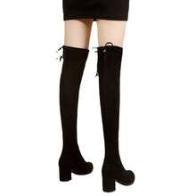 Women Over-The-Knee Boots - 6公分繫帶加絨 - 查看 6