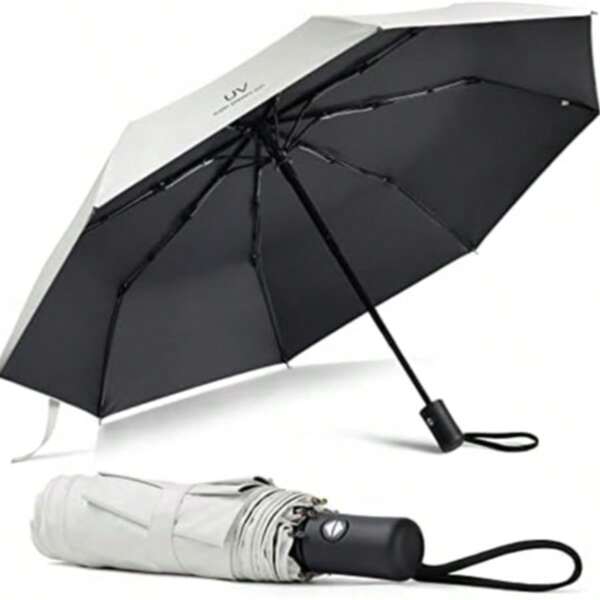 1pc Windproof Folding Umbrella, Portable Automatic Open/Close Umbrella With 8 Ribs