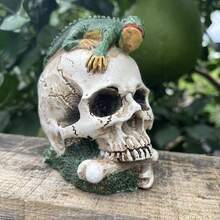 1 Stück Schädel Harz Handwerk Dekoration, Accessoire für Feiertagsstimmung