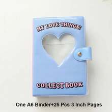 6-Ring PVC Notebook Binder For Photo Cards, Loose Leaves, Personal Planner For Women And Girls, With 20 Pieces, 120 Pockets, 3-Inch Pages - 天藍色 - 查看 13