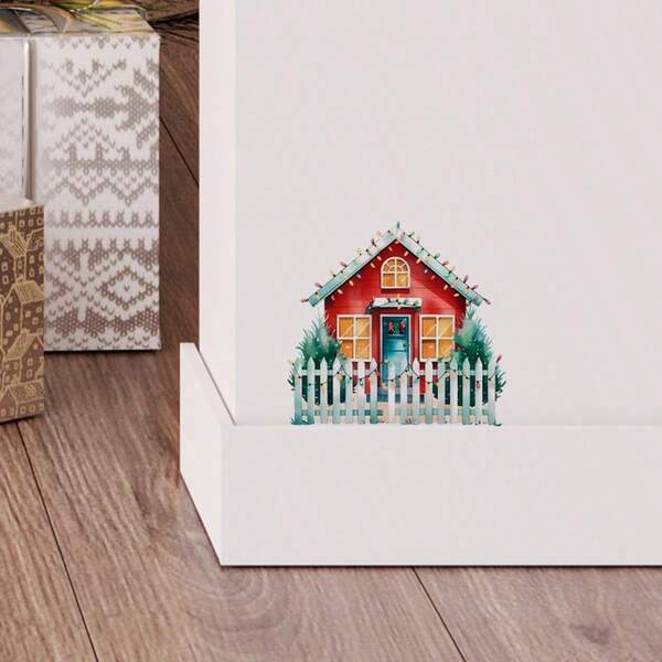 Adesivos de parede rústicos de Natal para casas de campo, decalques de parede fáceis de remover e colar | Acabamento fosco, à prova d'água, removíveis, autoadesivos, fáceis de remover e colar, removíveis, decoração de Natal para casa, decoração de Natal vintage