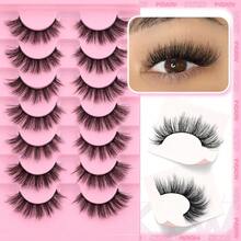 False Eyelashes Clear Band Cat Eye Lashes Natural Look 15MM Fake Eyelashes Pack Lashes, 7 Pairs - Manga|8-15MM - View 4