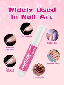 50pcs/100pcs Nail Glue, Super Strong, Fast-Drying, Long-Lasting, Easy Application, Perfect For Acrylic & Press-On Nails, Quick Nail Repair, Nail Care & Enhancements 2g/Pc - 清除 - 查看 5