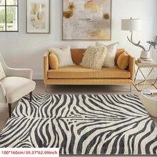 1 件斑马纹地毯，舒适适用于卧室、客厅、办公室、书房、门厅等场所。可用作地垫，现代长方形吸水卧室地毯，可机洗且防滑，适合客厅等室内全年家居装饰，也适用于卧室、客厅、床边等。大尺寸地毯，轻薄现代婴儿房地毯，游戏室地毯，斑马纹地毯，斑马地毯，客厅装饰，卧室装饰 - 彩色 - 查看 11