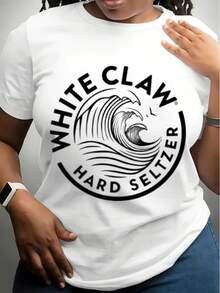 Men's White Claw Graphic T-Shirt - Hard SELTER Design, 100% Cotton, Crew Neck, Short Sleeve, Breathable & Comfortable For Summer Casual Wear - 白色 - 查看 1