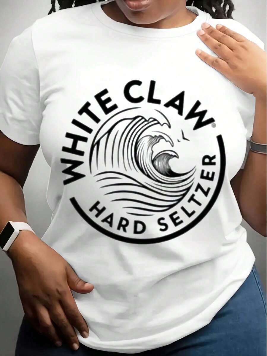 Men's White Claw Graphic T-Shirt - Hard SELTER Design, 100% Cotton, Crew Neck, Short Sleeve, Breathable & Comfortable For Summer Casual Wear - 白色 - 查看 1