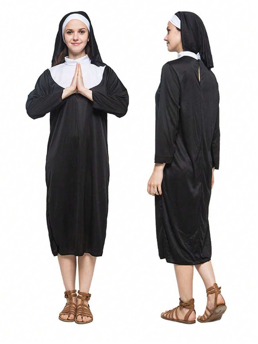 Kostum Penyihir Hitam Halloween, Pakaian Horor untuk Pesta Topeng Natal, Pakaian Pertunjukan Cosplay, Properti Panggung - MultiWarna - View 1