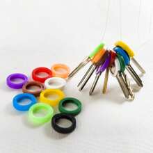 10 pièces Bague de reconnaissance de clé de couleur aléatoire/Couvre-clé de couleur, Couvre-clé en silicone, Cadeaux pour les membres de la famille, Le cadeau parfait convenant aux hommes et aux femmes
