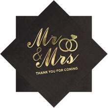 100 Count 5x5 Folded Wedding Napkins – 3-Ply Gold Foil Cocktail Napkins For Bridal Showers, Anniversaries & Dinner Gatherings