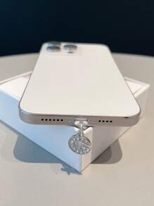 1 pieza Enchufe antipolvo enchapado, diseño de letra A-Z con diamantes lindos, aplicable para interfaz Tipo-C y Lightning