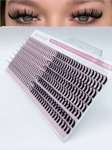 320片/套 尖头假睫毛，0.07 C.D 卷度，12-18mm 混合哑光黑色睫毛，预制睫毛簇，单根睫毛 - 黑色 - 查看 14