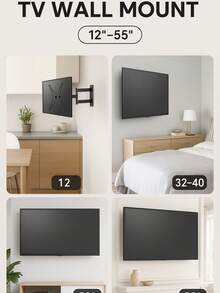 Soporte de Pared para TV de 32" a 55", Compatible con VESA, Fácil de Instalar - Negro - Ver 8