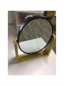 Espejo de maquillaje con base de bambú natural, aumento de 1x/3x, espejo de aumento giratorio de doble cara a 360 grados, decoración de tocador, oficina, habitación, regalo de belleza, maquillaje, barato, decoración de habitación, tocador, viaje, dormitorio, accesorios de maquillaje, espejo, espejo de tocador, mini espejo, espejo compacto, espejo pequeño, espejo de mano