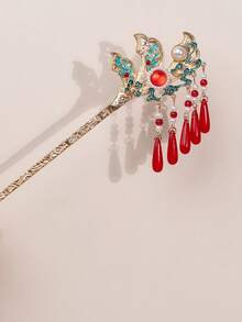 仿珍珠装饰发夹，优雅发饰，发夹发髻器，发髻发饰，发夹造型器，发饰，学生用品，珍珠发饰，婚礼用品，头部饰品 - 金色 - 查看 3