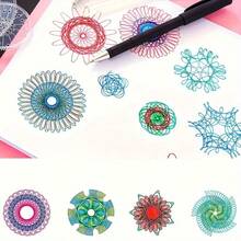 21件套益智万花筒玩具套装 - 趣味多样的魔法尺，是创意绘画的理想之选，也是完美的生日和圣诞礼物，以及优秀的学生文具奖励。 - 彩色 - 查看 7