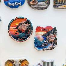 1pc Resin Fridge Magnet With Italy Landmark Designs (Florence, Venice, Tuscany, Missouri, Amalfi Coast, Rome, Sicily), Travel Souvenir Wall Decor Magnetic Sticker, Gift For Kitchen, Bedroom, Storage Cabinet, Italy Trip - Multicolor - View 5