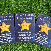 10 Peças Entalhe de Estrela de Resina Encantadora com Encorajamento Positivo "Você é uma estrela, continue brilhando" Cartão Inspirador de Boa Sorte, Inspirando você a enfrentar os desafios da vida com uma atitude positiva. Este presente de sorte pensativo pode ser dado à família, amigos, melhor mãe, mulheres, um presente fofo e positivo, também um presente significativo e lembrança especial, e convidados Dia das Mães, Formatura, Dia dos Pais, Casamento, Decoração de Festa de Aniversário